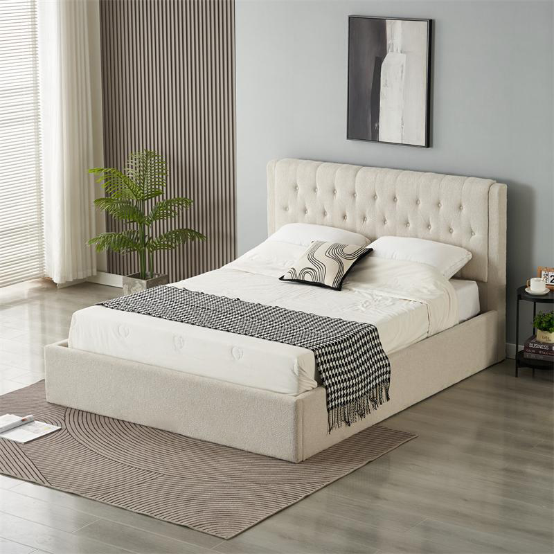 Miegamojo lova IMPERATORIUS 160x200 cm grey boucle - Produkto galerija 1