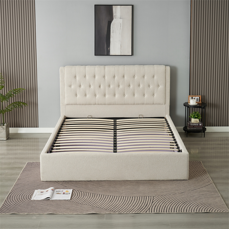 Miegamojo lova IMPERATORIUS 160x200 cm grey boucle - Produkto galerija 3